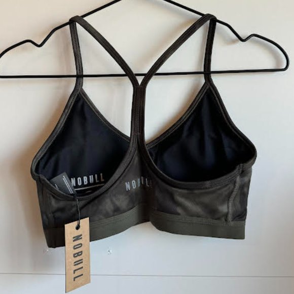 No Bull Tie-Dye Matte V-Neck Sports Bra - Army & Graphite / SMALL - Picture 3 of 4